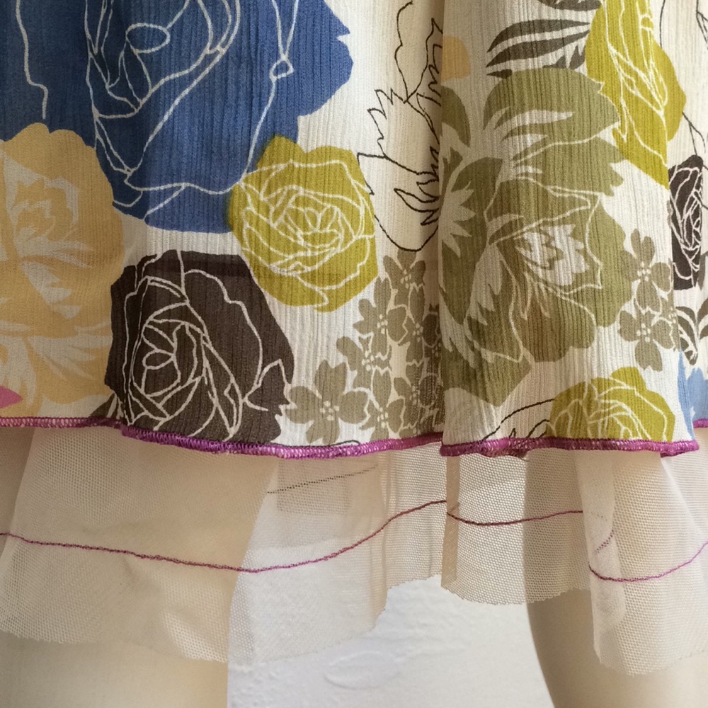 J.Jill floral midi skirt with net hem - Picture 3 of 8